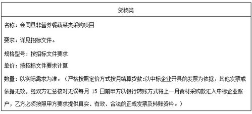 會同縣非營養(yǎng)餐蔬菜類采購項目公開招標中標公示